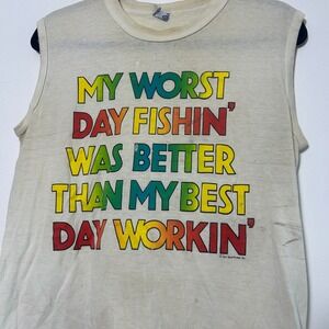 vintage 80's/90's fishing graphic tee‎